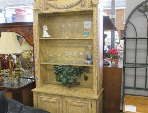 Item #317C – Two Piece Maitland Smith Tall Bookcase – $295