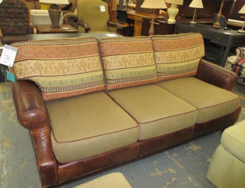 Item #21I – Leather Accented Sofa – $125