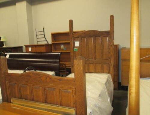 Item #358O – Tall Wood Twin Bed – $125