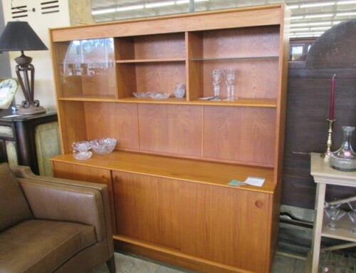 Item #359A – Two Piece Teak Dyrlund Cabinet – $1595