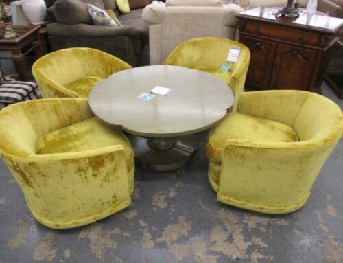 Item #208G – Vintage Set of 4 Club Chairs by Oxford Ltd- $895