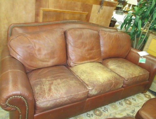 Item #252F – Ethan Allen Leather Sofa – $225