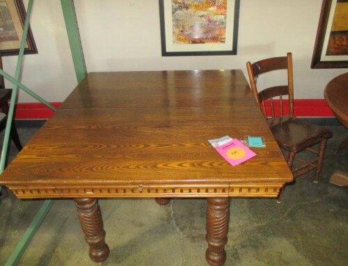 Item #19N – Vintage 5 Legged Wood Table with 3 Leaves – SALE $35