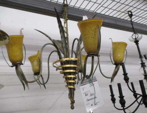 Item #348L – Hollywood Regency Inspired Chandelier – $165