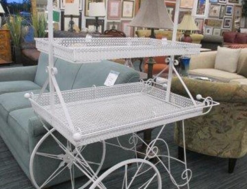 Item #332A – Large White Flower Cart – $185