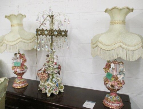 Item #249K & #303K – Capodimonte Style Cherub Lamp, 2 Avail – $125 Each