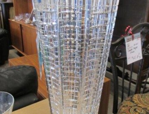 Item #358A – Lead Crystal Tall Czech Vase – $145