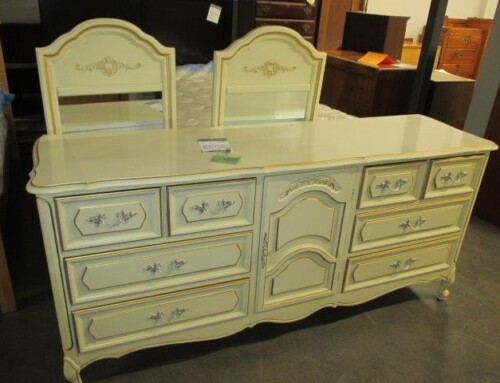 Item #269O – Henry Link Long Dresser & 2 Mirrors  – $165