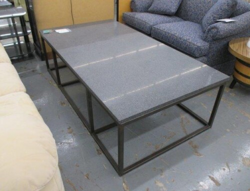 Item #302L – Large Modern “Stone” Topped Coffee Table – $325