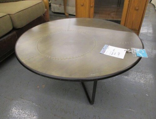 Item #139J & #100D – Round Metal Coffee Table, 2 Avail – $65 Each