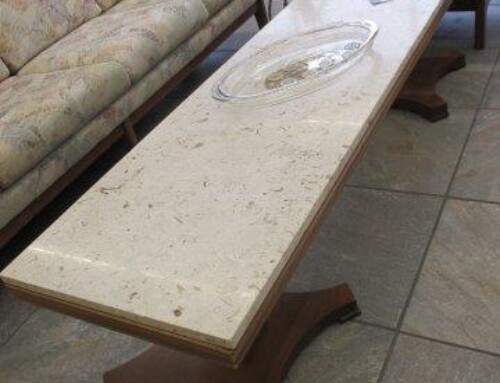 Item #338A – LONG Vintage Stone Top Coffee Table – SALE $138.75