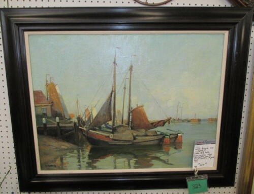 Item #323B – Dutch Oil Painting of Ship by W. A. Knip – $2500