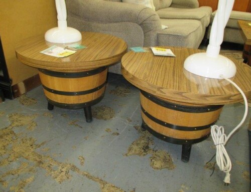 Item #60L & #233L – “Whiskey Barrel” End Table, 2 Avail – SALE $123.75 Each