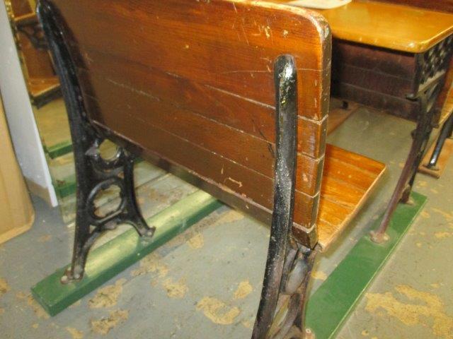 vintage school desk with inkwell